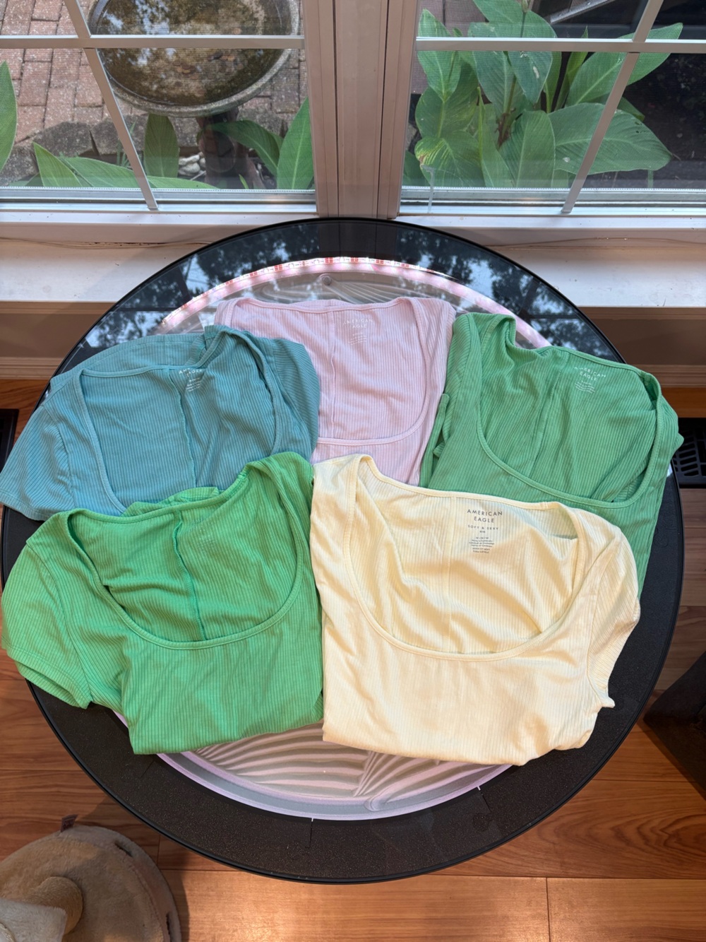 new american eagle Ribbed Tee - Pastel Mix